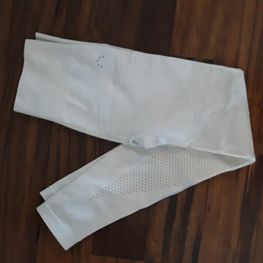 Varley White Mesh Panel Leggings
